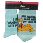 Wholesale - 1pk ADULT MICKEY MOUSE DOG LOVER CREW SOCKS+BANDANA SIZE 9-11, UPC: 193159187057